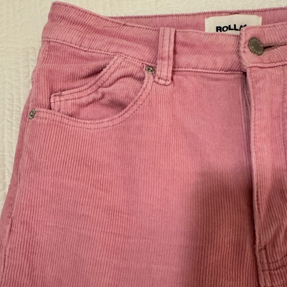 ROLLA’S pink corduroy original high rise straight jean - Picture 6 of 10
